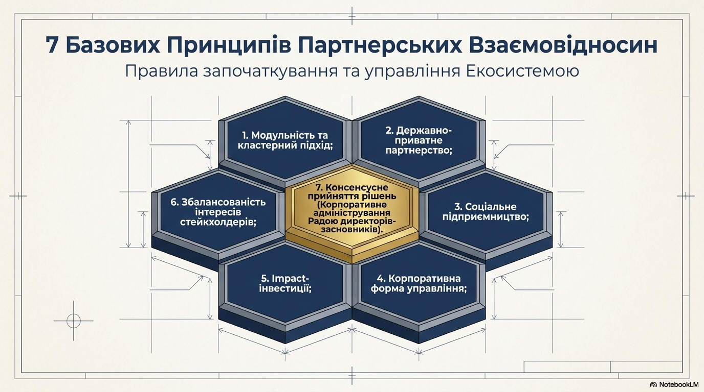 Стільникова структура з 7 базовими принципами